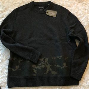 Men’s All Saints black Camo Crew Sweater size M